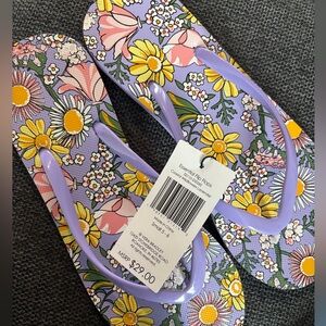 Floral Purple Flip Flops